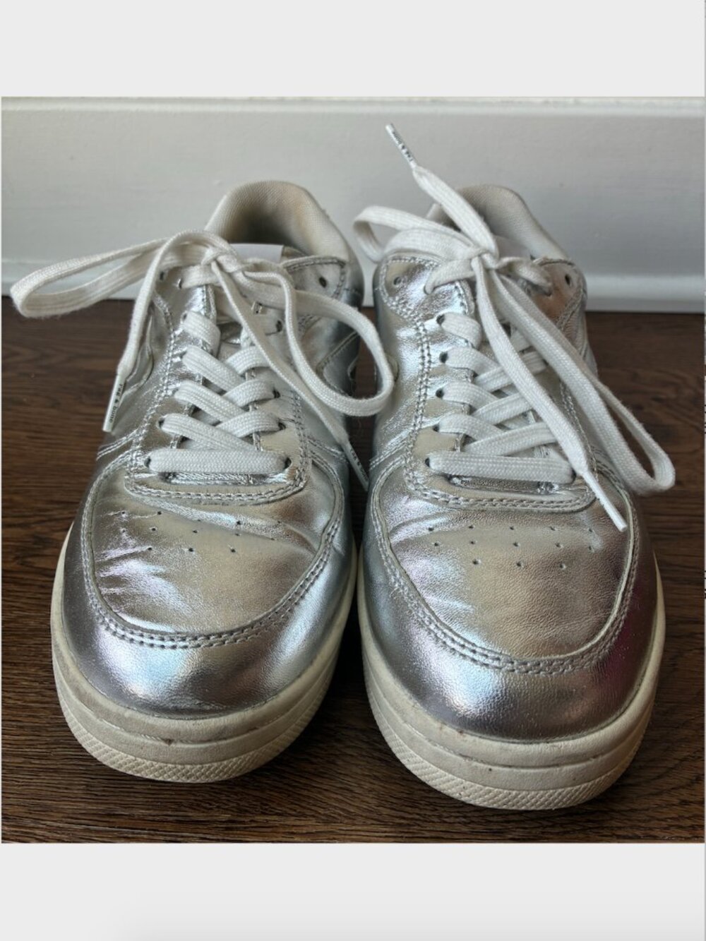 Rag & Bone Silver Retro Court Sneakers - US 8/ EU 38 - Picture 3 of 10